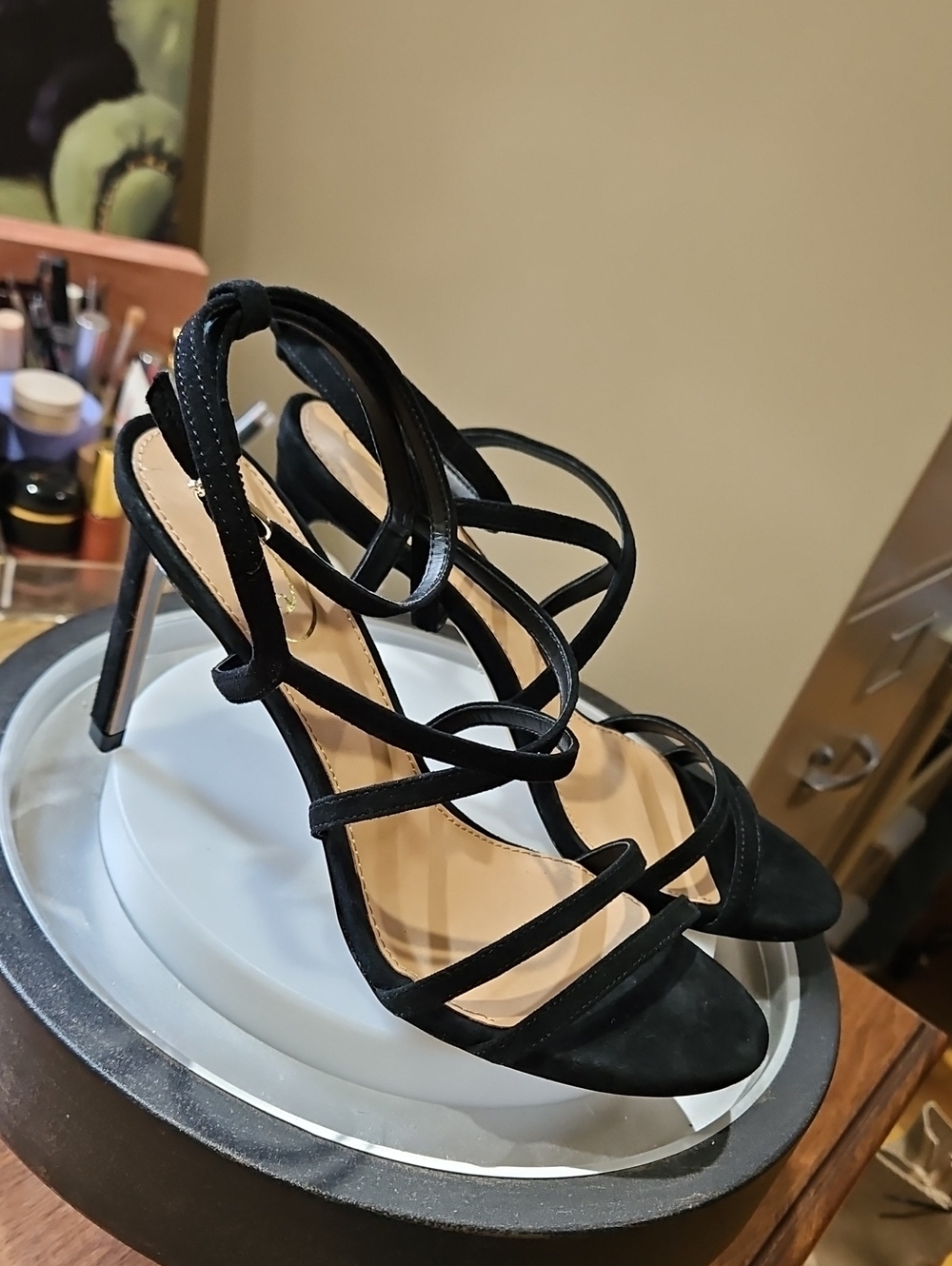 Sam Edelman Black Strappy Stiletto Heels